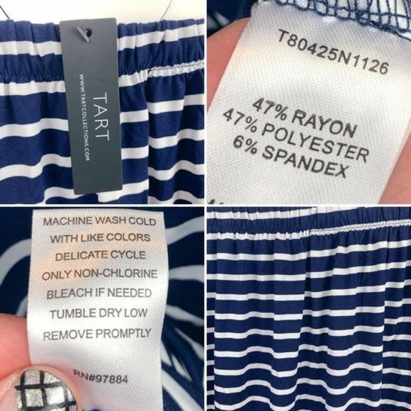 Tart Navy Stripe Off-the-Shoulder Top Size Medium - Picture 13 of 14